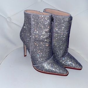 Pointed Toe Rhinestone Boots